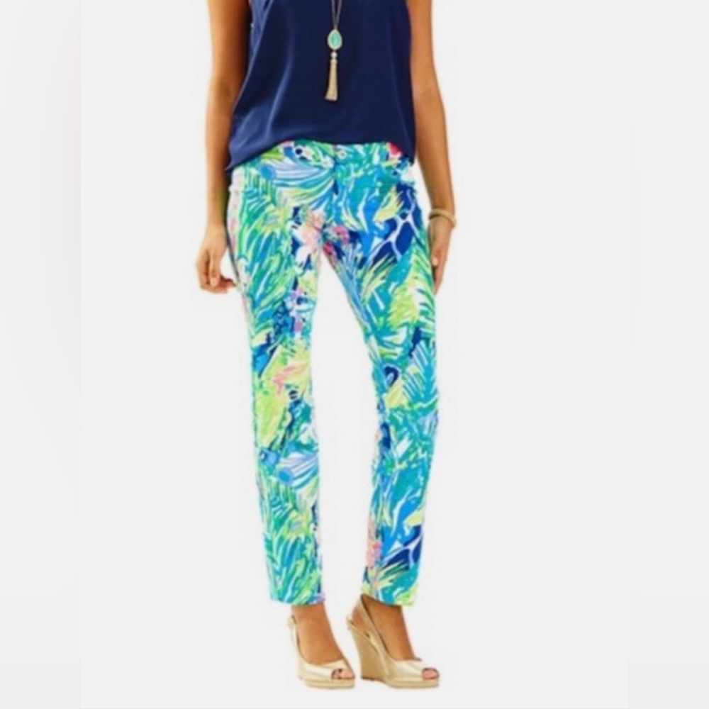 Lilly Pulitzer Kelly Skinny Ankle Pants Multi Print Size 6